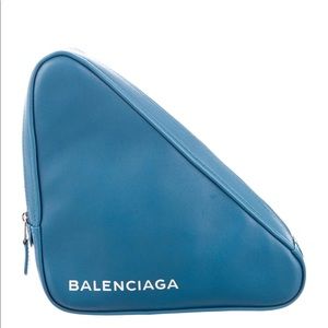 balenciaga blue triangle bag